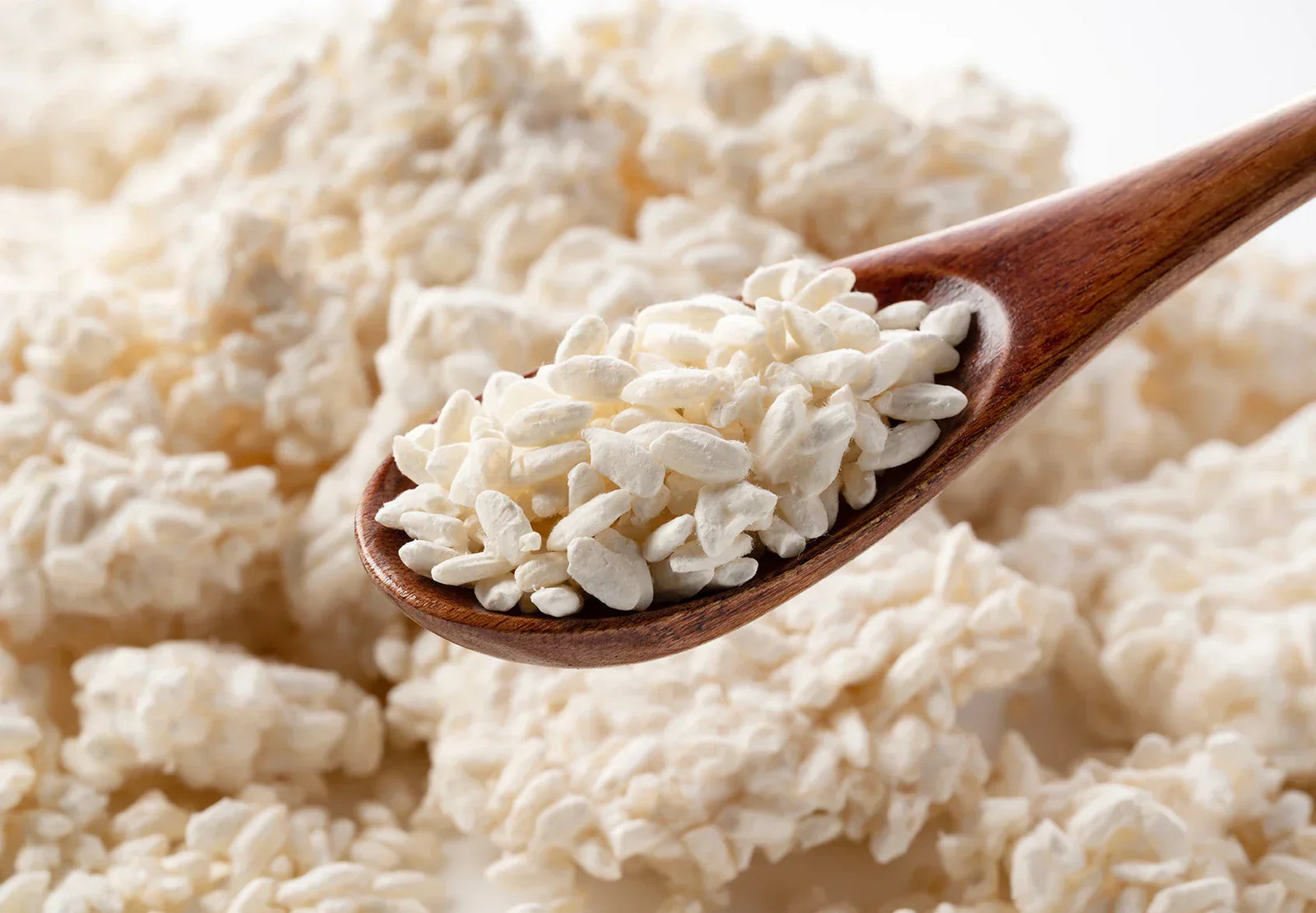 Koji Fermented Rice on Wooden Spoon